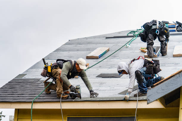 Professional Roofing technician working in Old Station, CA